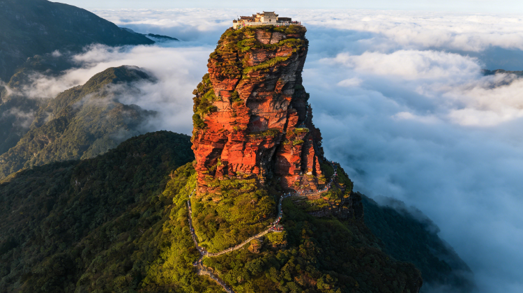 China + Guizhou + Huangguoshu Waterfall + Libo Xiaoqikong Scenic Area + Xijiang Qianhu Miao Village + Zhenyuan Ancient Town + Mount Fanjing