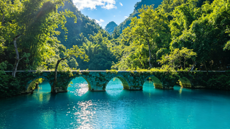 • China + Guizhou + Huangguoshu Waterfall + Libo Xiaoqikong Scenic Area + Xijiang Qianhu Miao Village + Qingyan Ancient Town