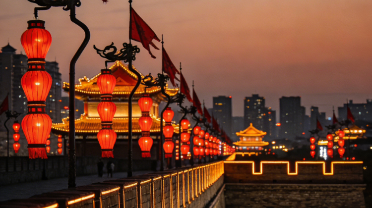 • Terracotta Army+ Xi’an City Wall + Xi’an Muslim Quarter, explore Huaqing Palace’s imperial splendor, walk or bike Xi’an’s ancient wall and witness The Empress of Tang court dance.